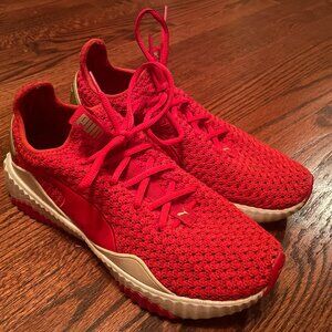 Puma Red Stitched Sneakers